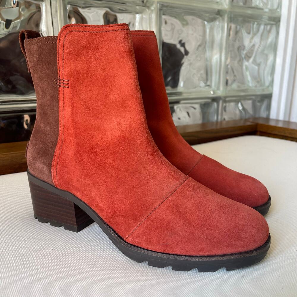 SOREL Womens Cate Bootie 8 Orange Brown EUC - Picture 4 of 8